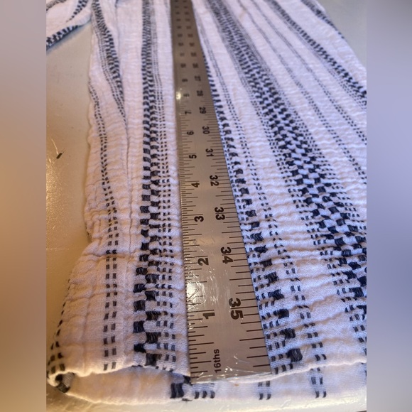 Madewell Lightspun Balloon Drawstring Pull-On Pants, Size Medium, White & Black - Picture 5 of 10